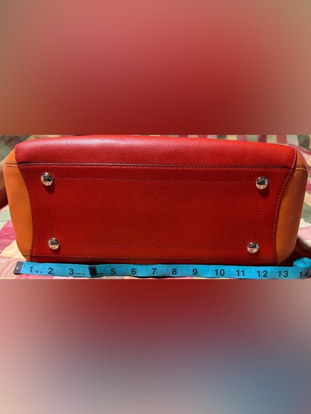 Coach Margot Leather Satchel Red/Orange/Pink F37248 - Picture 5 of 11
